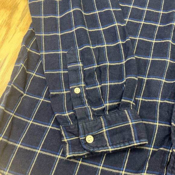 Ralph Lauren Polo Jeans Co Flannel Plaid Shirt Men's L/XL Navy Blue Preppy Y2K - Picture 8 of 12